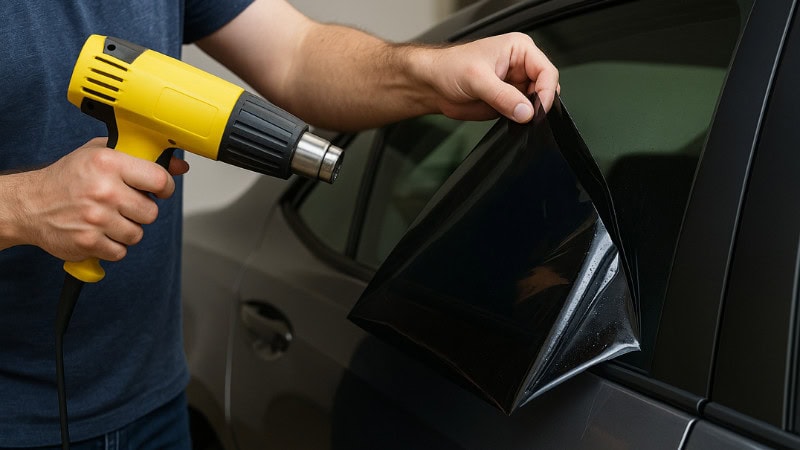 how to remove window film from car