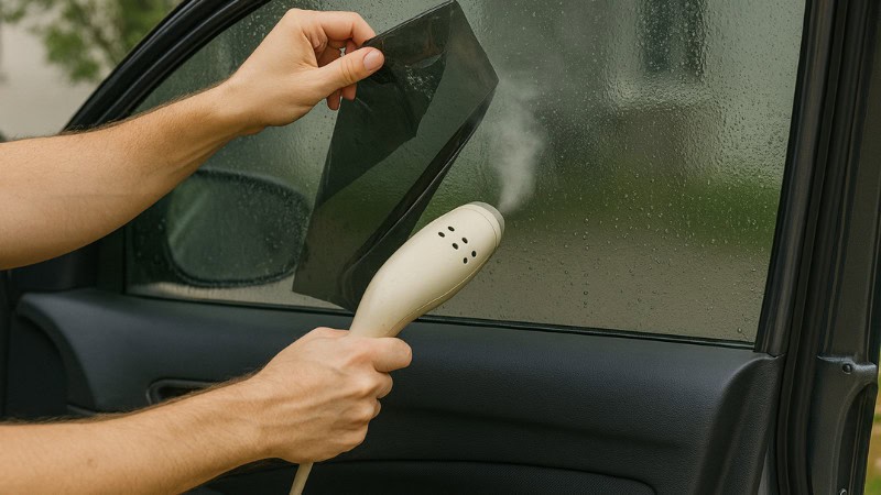how to remove window film from car at home