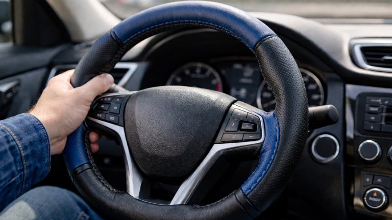 amazon steering wheel cover leather