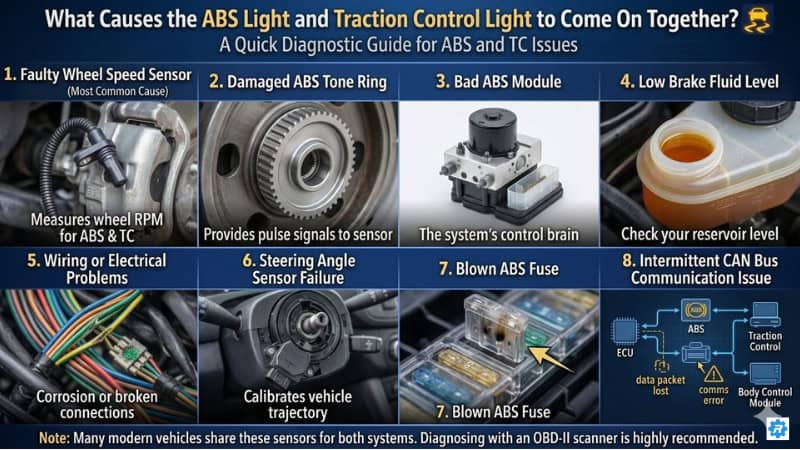 What Causes the ABS Light and Traction Control Light to Come On Together?